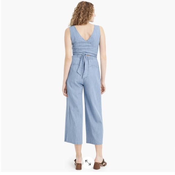 J. Crew Chambray Tie Jumpsuit- Size 2 - Picture 2 of 9